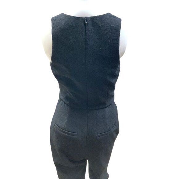 NWT ABS Allen Schwartz Women's Deep-V Black Jumpsuit with Front Cut-Out Size 4 - Picture 5 of 9